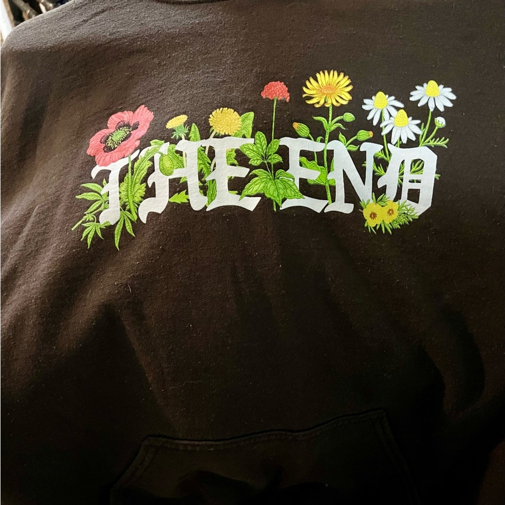 Floral Graphic Black Hoodie